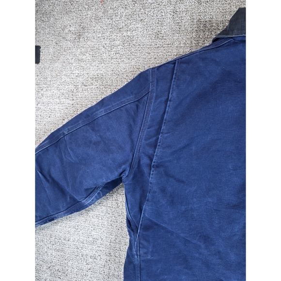 Vintage Carhartt C26 NVY Navy Mens Blue Work Chore Coat Jacket Size Large - Picture 16 of 16